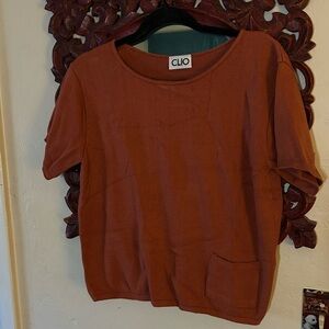 Clio Women's Short Sleeve Top in Rust